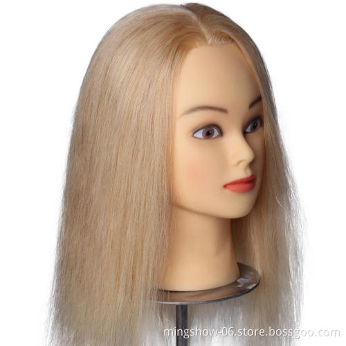 100% 613 human hair training head for hairdressers